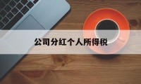 公司分红个人所得税(合伙企业取得上市公司分红个人所得税)